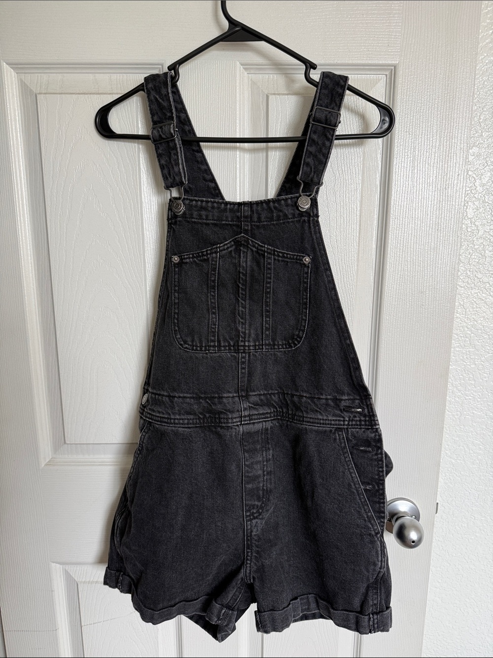 Old Navy Black Denim Short Overalls